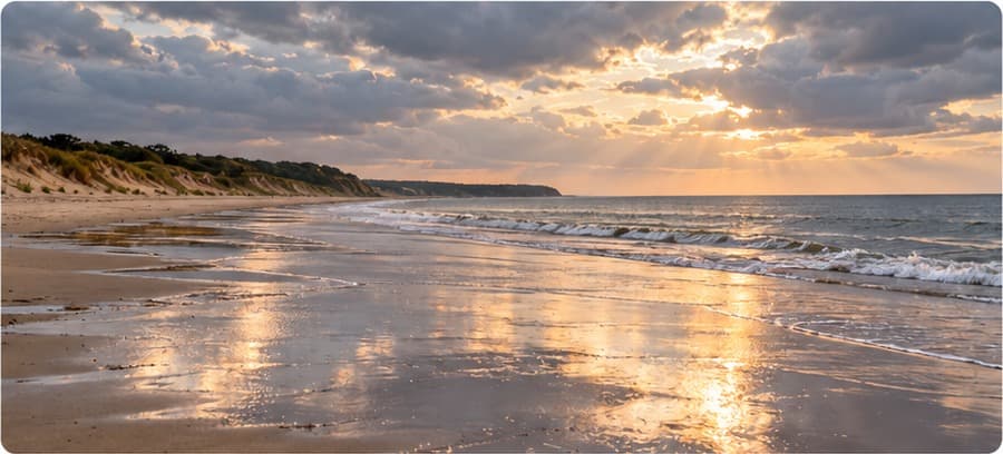 A serene sunset beach — a moment of reflection and continuity